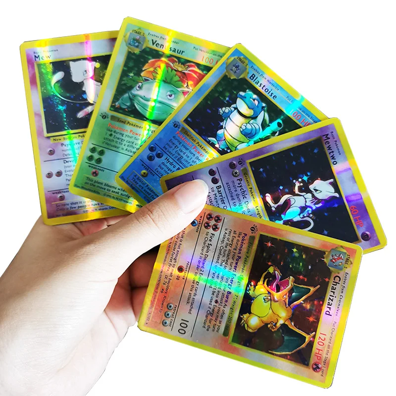 5 шт. Charizard Mewtwo карты Pokemon Flash Card первая версия английская первого поколения