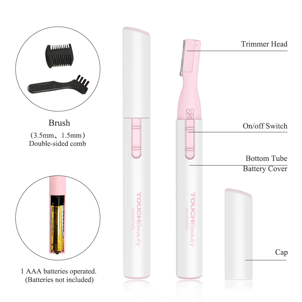 TOUCHBeauty электрический триммер для бровей, Женская бритва для бровей для женщин и мужчин-сменный TB-815P из нержавеющей стали