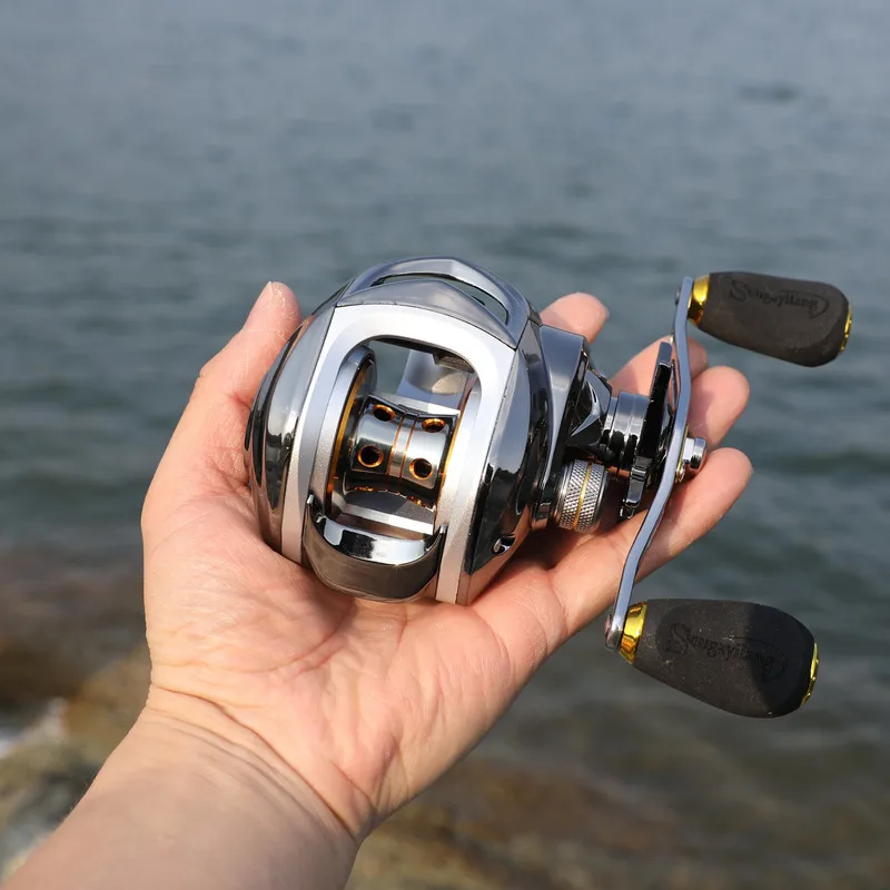 

Sougayilang Cost-effective Baitcasting Fishing Reel Super Light Structure 5.5KG Max Drag 11+1 BBs 6.3:1 High Speed Fishing Reel