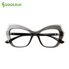 SOOLALA модные очки в оправе кошачий глаз с бабочками, Женские винтажные компьютерные оптические очки по рецепту, очки