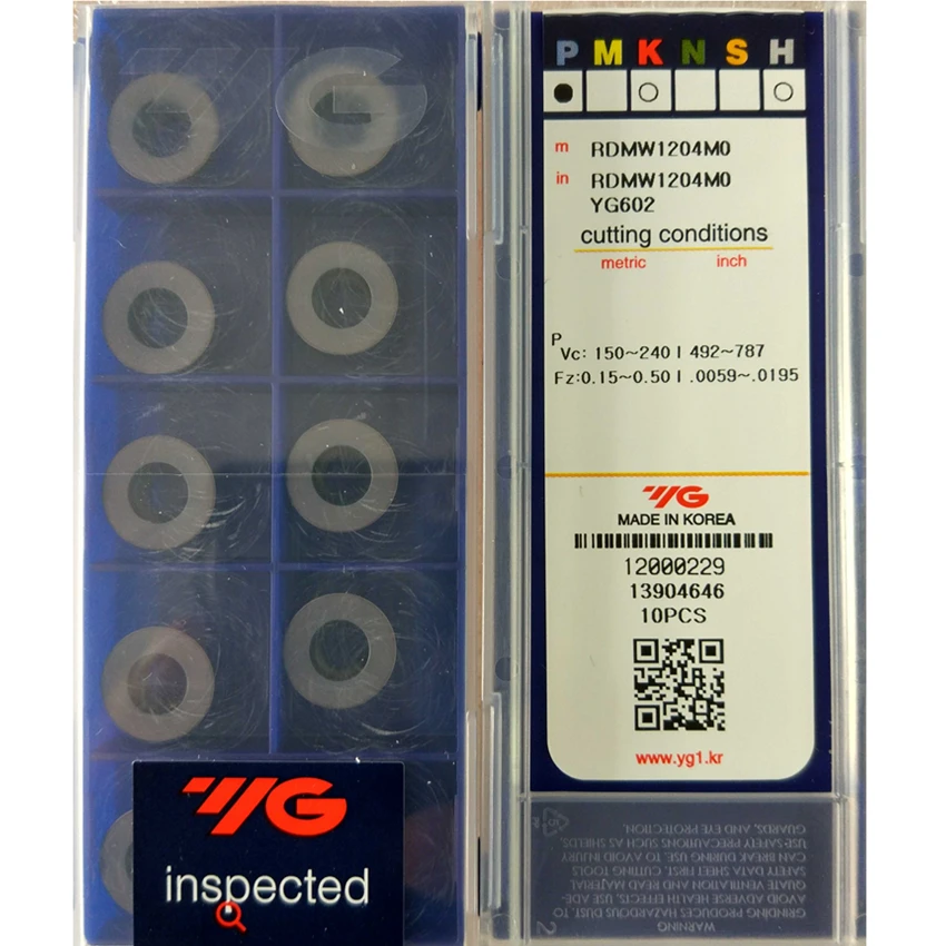 

RDMW0802MO YG602 / RDMW10T3MO YG602 / RDMW1204MO YG602 / RPMW1003MO YG602 / RPMW1204MO YG602 CNC carbide inserts 10PCS/BOX