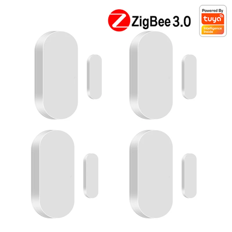 

Датчик Контакта двери и окна Tuya Smart ZigBee, беспроводной детектор открывания и закрывания дверей, с магнитным датчиком для удаленной сигнализа...