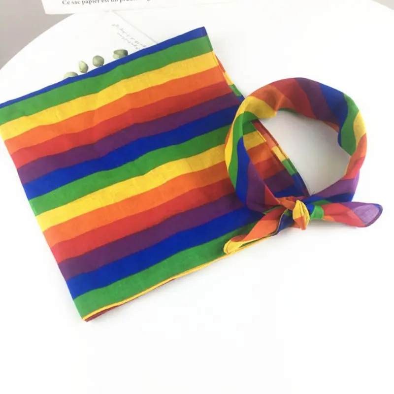 Повязка на голову в радужную полоску унисекс для танцев стиле хип-хоп с