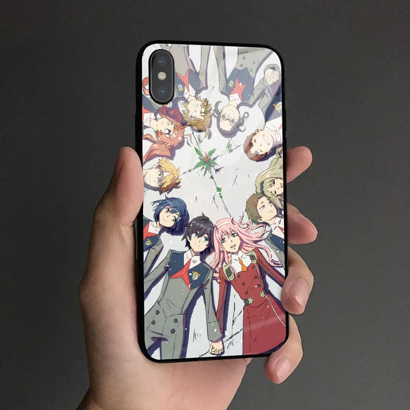 Zero Two Darling in the FranXX аниме стекло Мягкие силиконовые чехлы для телефонов оболочка для iPhone 6 6s 7 8 Plus X XR XS 11 PRO MAX
