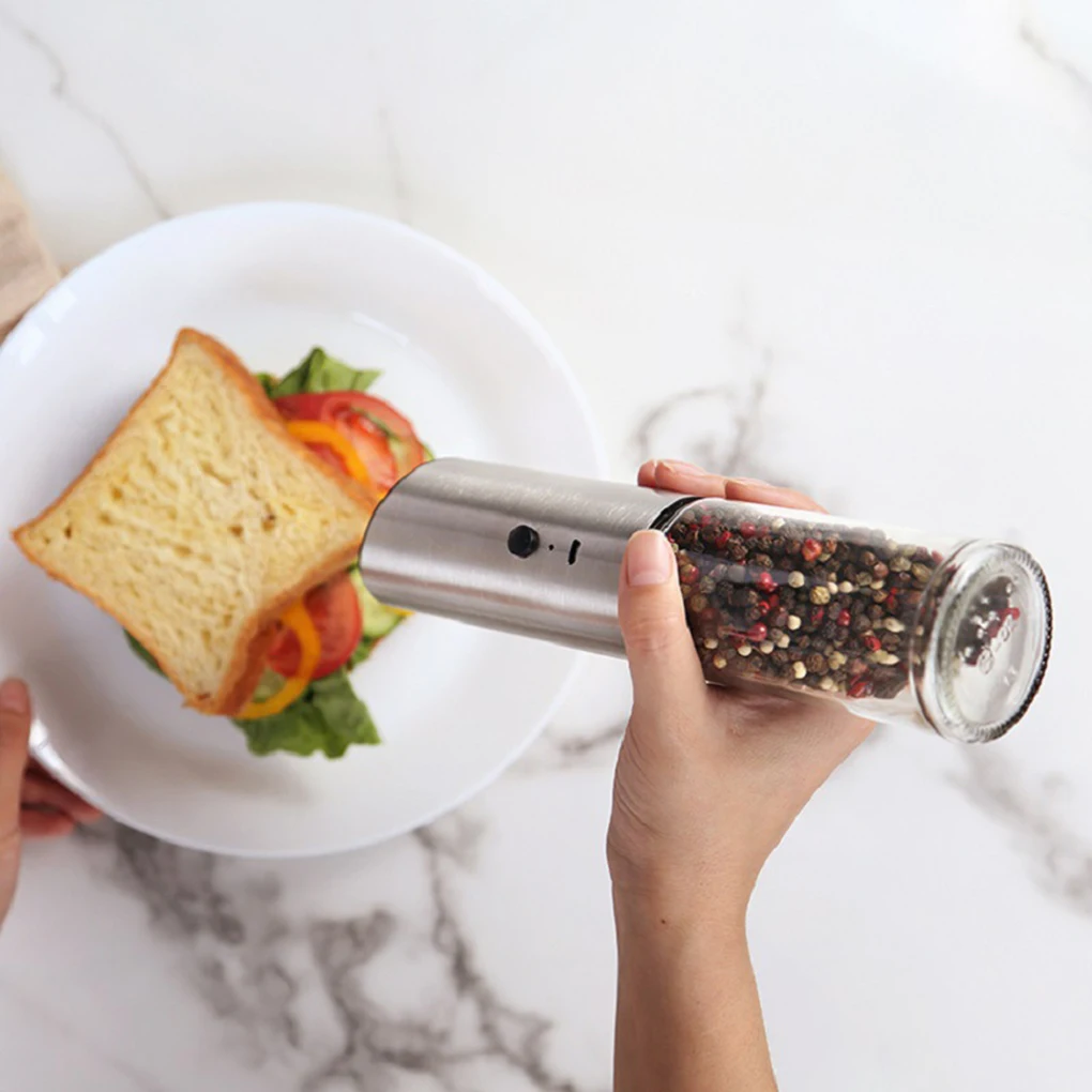 

Electric Automatic Salt Pepper Grinder Rechargeable Stainless Steel Handheld Mill Grinding Machine Accessories for Herb Spice