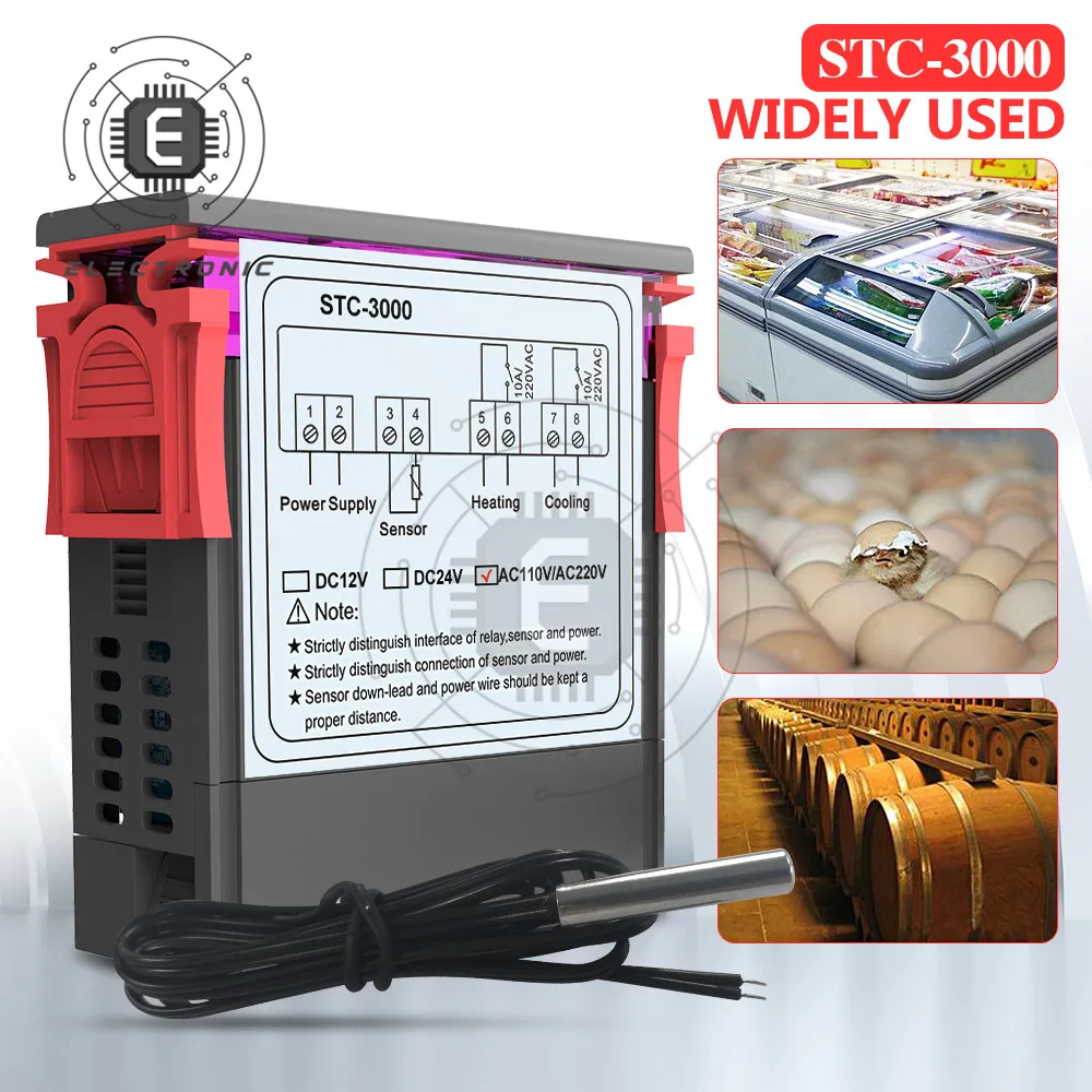 STC-3000 Высокоточный цифровой термостат для контроллер температуры инкубатора