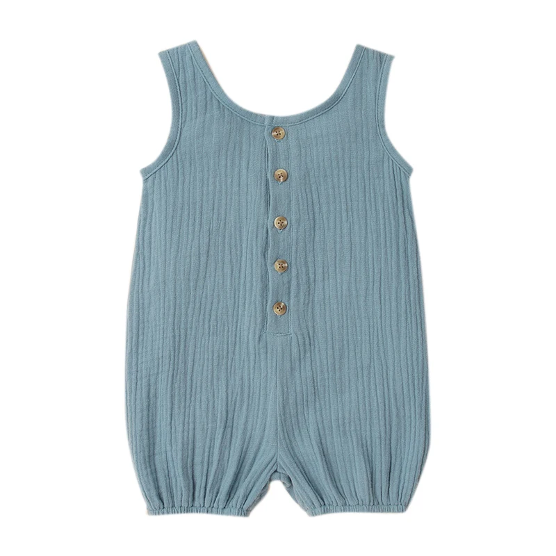 

Однотонный Детский комбинезон без рукавов с круглым вырезом