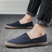 high quality espadrilles footwear mens flat canvas shoes hemp lazy flats for men moccasins male loafers driving shoes