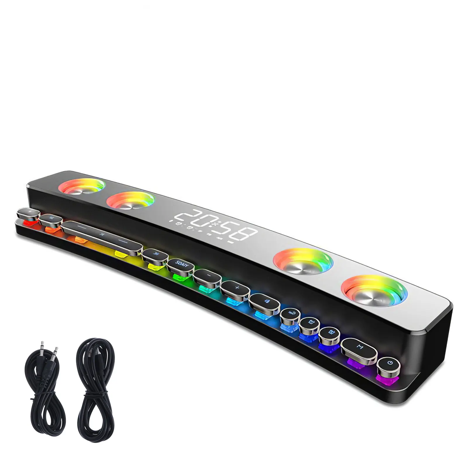 

New LED Wireless Sound Box Speaker Wireless Game Speaker Sound Bar USB 3D Stereo Subwoofer FM Sound Bar Caixa De Som Computer