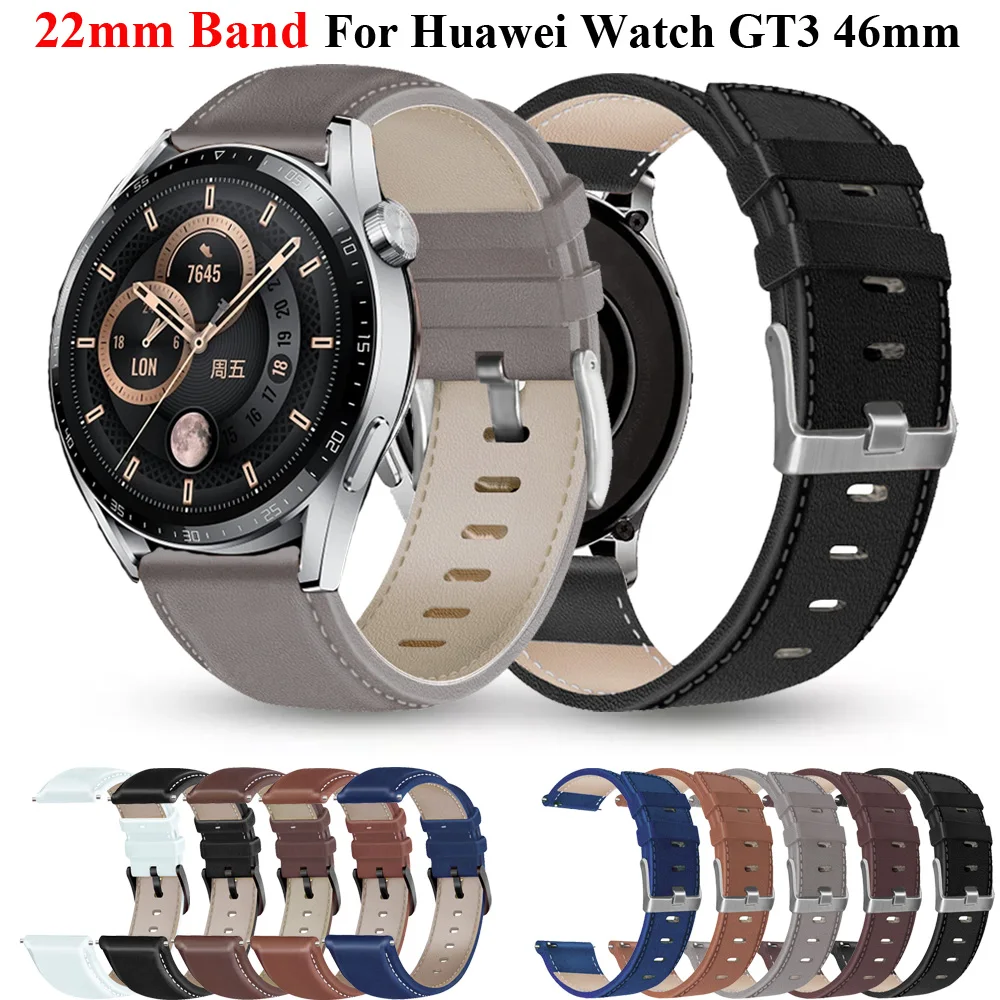 

Ремешок для Huawei Watch GT 3 GT3 runner 46 мм, кожаный браслет для смарт-часов GT 2 GT2 Pro, аксессуары для наручных часов, 22 мм