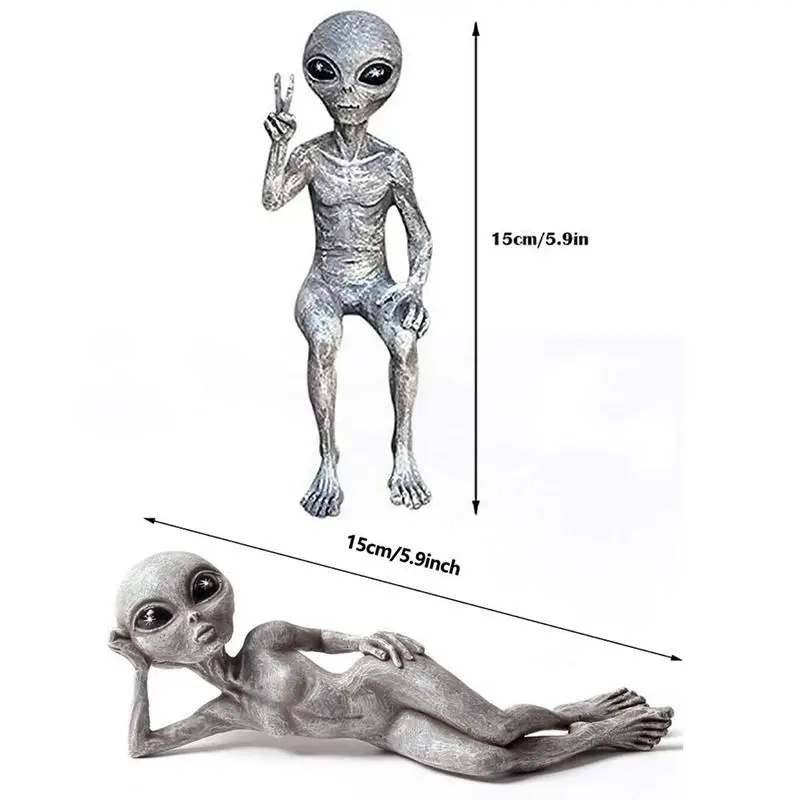 Космического пространства Alien смола/бронзовая скульптура марсиане сад набор