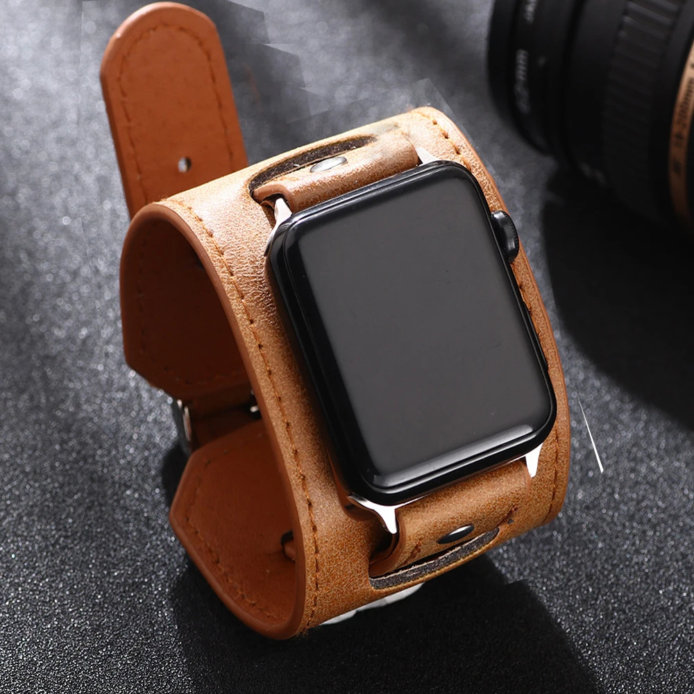 

SE7 6 5 4 3 2 1 Genuine For Apple Watch band Leather Loop 42/38mm 40/44mm link bracelet For iWatch strap with Connector 41/45mm