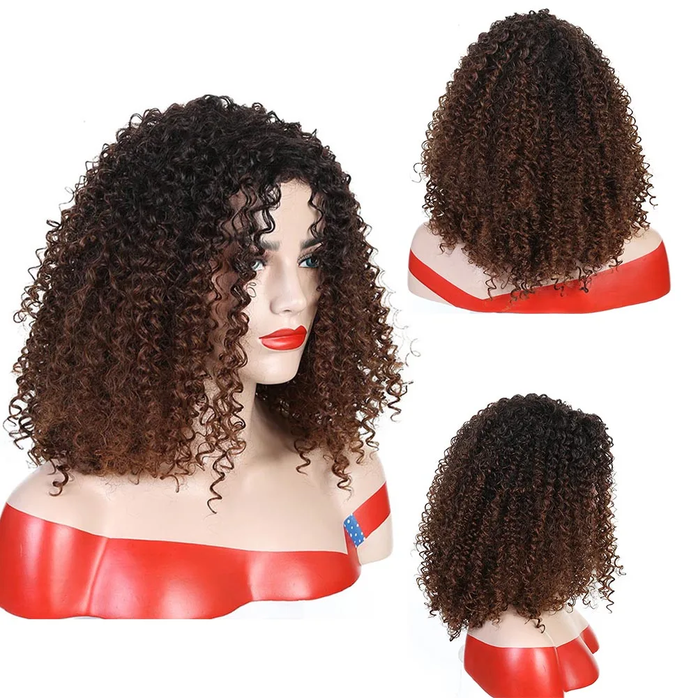 

Women Afro Kinky Short Wig Curly Natural Look Synthetic Hair for Cosplay Costume, Black