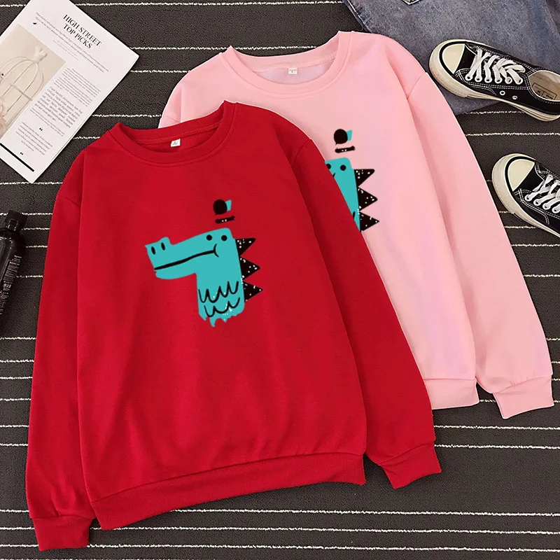 Размера плюс 3XL 2019 осень зима спортивный свитер Harajuku Одноцветный Для женщин