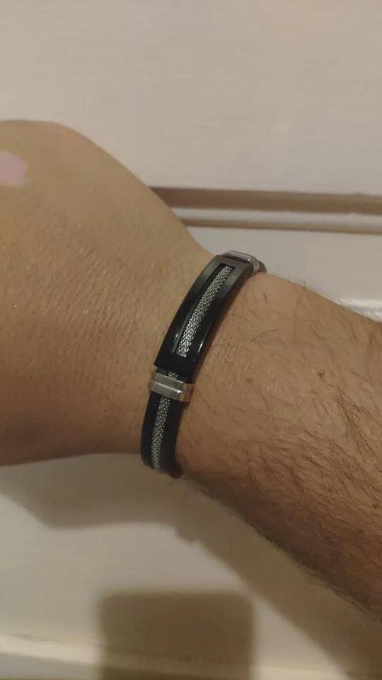 Очаровательный мужской браслет с рифленой Оплеткой Резиновый пряжкой из