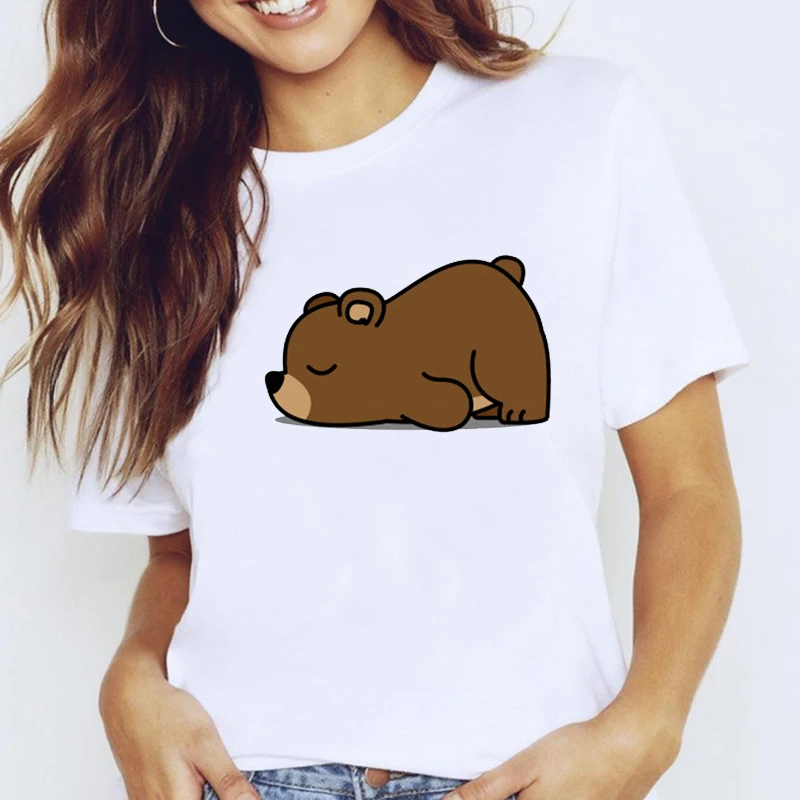 

Women Cartoon Animal Sloth Ballon Graphic Print Tees Trend Style 90s Lady Clothes Female Summer vogue Short Sleeve Tshirt