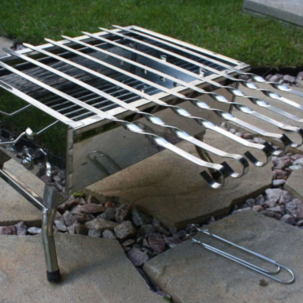 10 шт. нержавеющая сталь игла для барбекю Кухонные инструменты гриль кабоб кебаб