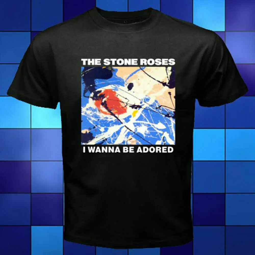 Черная Мужская футболка с надписью The Stone Roses I Wanna Be Adored Размеры S Xxl M Xl 2Xl 5Xl| |