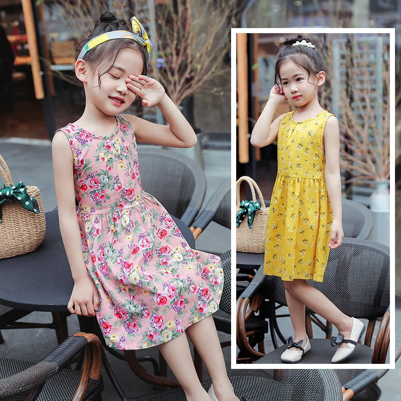 

Celveroso 2021 new dress summer pure cotton princess dress girls lovely rural print small fresh home wear