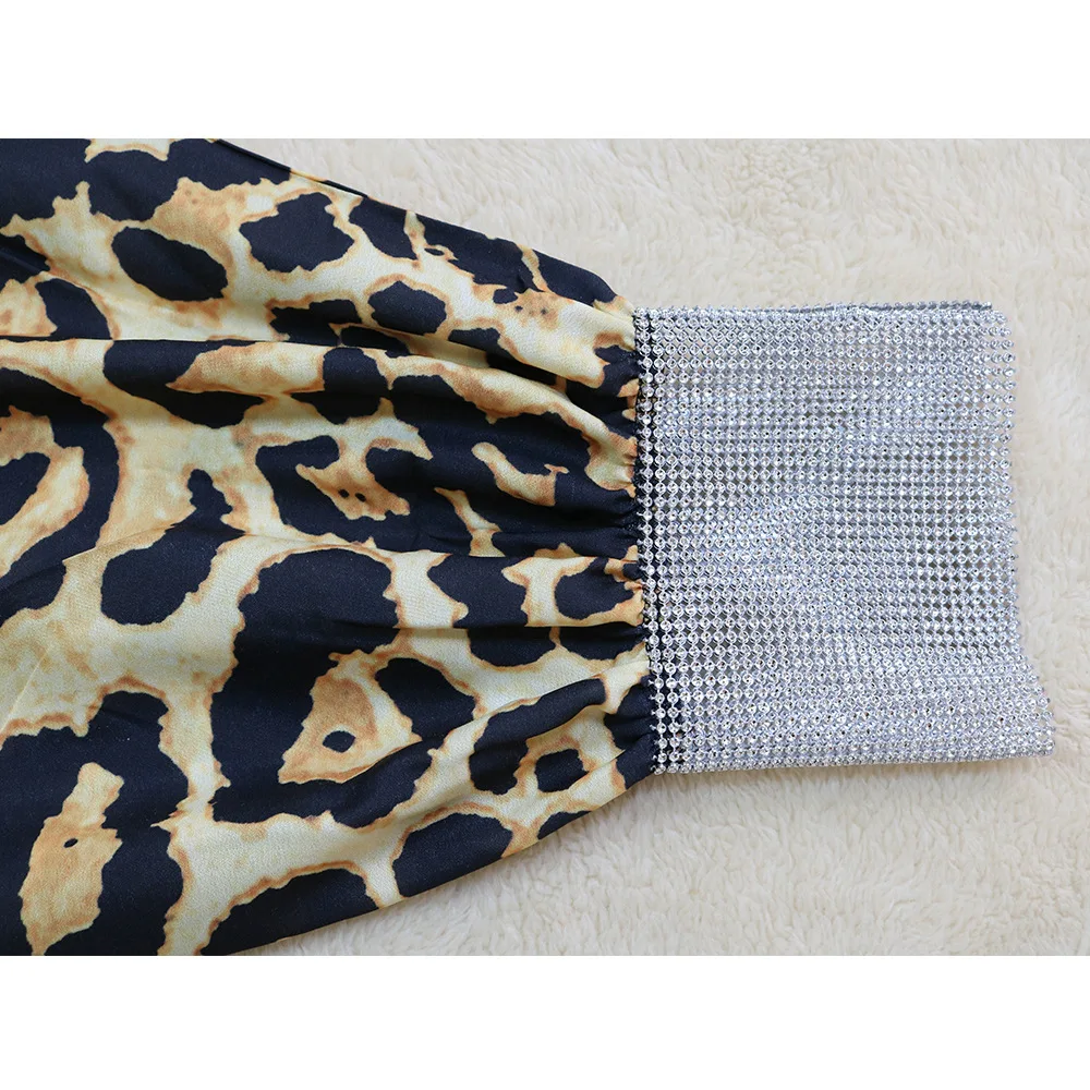 

New Style African Fashion Africa Clothing Leisure Irregular Print Camouflage Leopard Grain Dress Free Size Zipper
