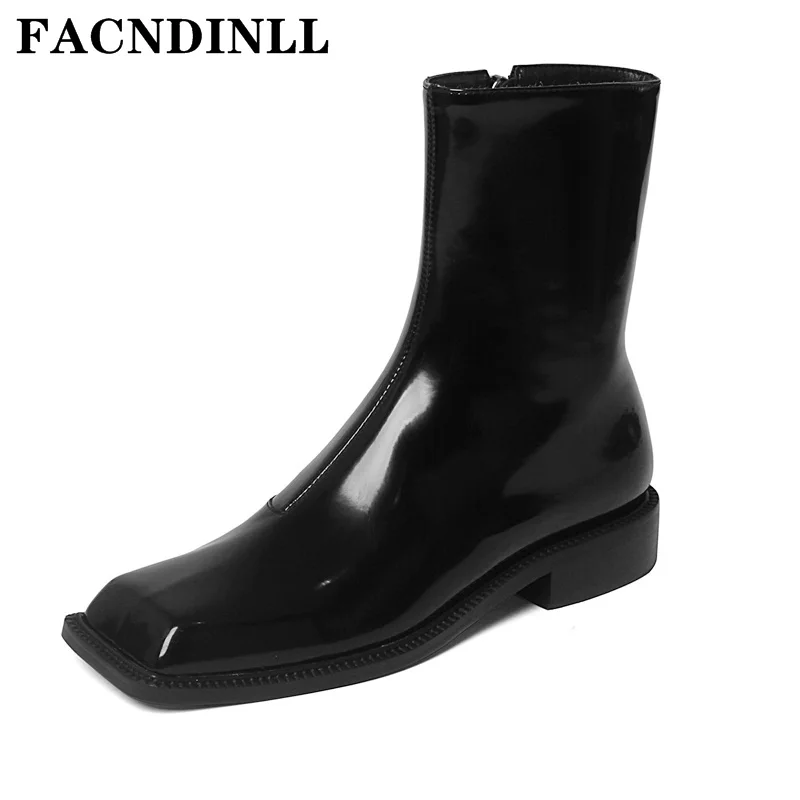 

New Fashion 2021 Autumn Shoes Woman Ankle Boots Low Heel Classics Black Zipper Ladies Casual Office Lady Riding Boots Size 34-39