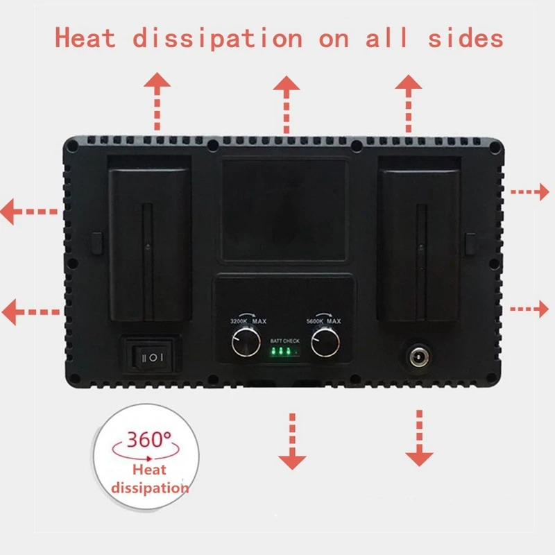

Photography 600 LED Beads Video Light Lamp Panel 3300K-5600K 40W 3600LM Dimmable for Camera Video DV Camcorder