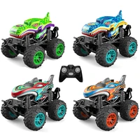 new 118 stunt spray car 360 degree rotating dancing car with lights shark head monster car childrens birthday gift kid toy