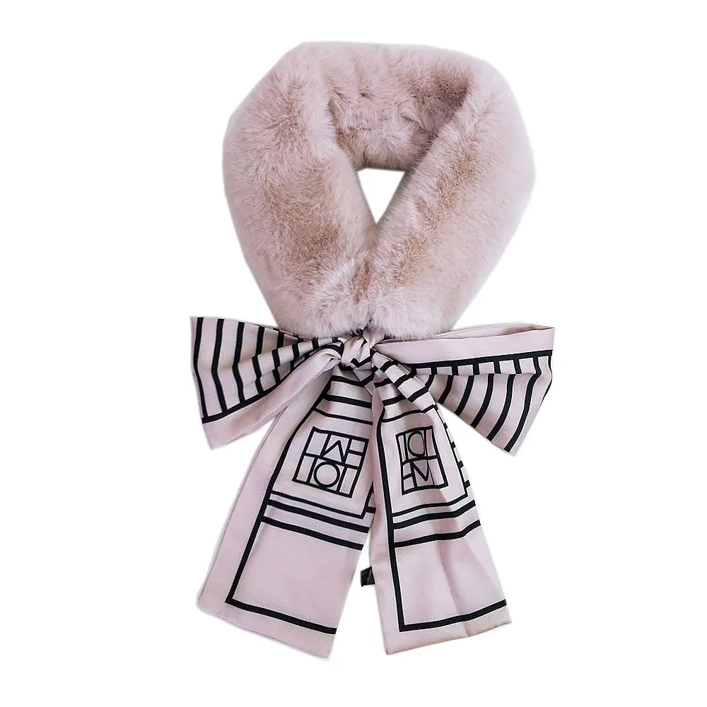

Striped Letter Scarf Female Autumn and Winter All-match Warmth Student Girl Plush Scarf Silk Scarf Hijab Scarf