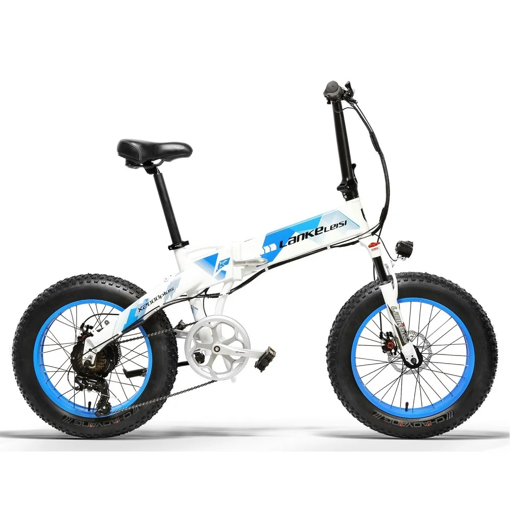 Verkauf LANKELEISI Fett E-Bike 20 Zoll Fett Reifen Elektrische Fahrrad 48V 500W 10,4 AH Lithium-Batterie Elektrische Fahrrad Freies Verschiffen