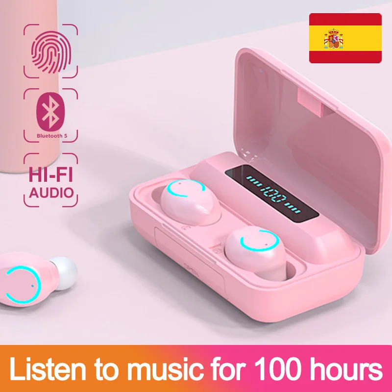 

Bluetooth 5.0 Earphones 9D Stereo Sports Waterproof Earbuds Headsets With Microphone TWS 2200mAh Charging Box Wireless Headphone