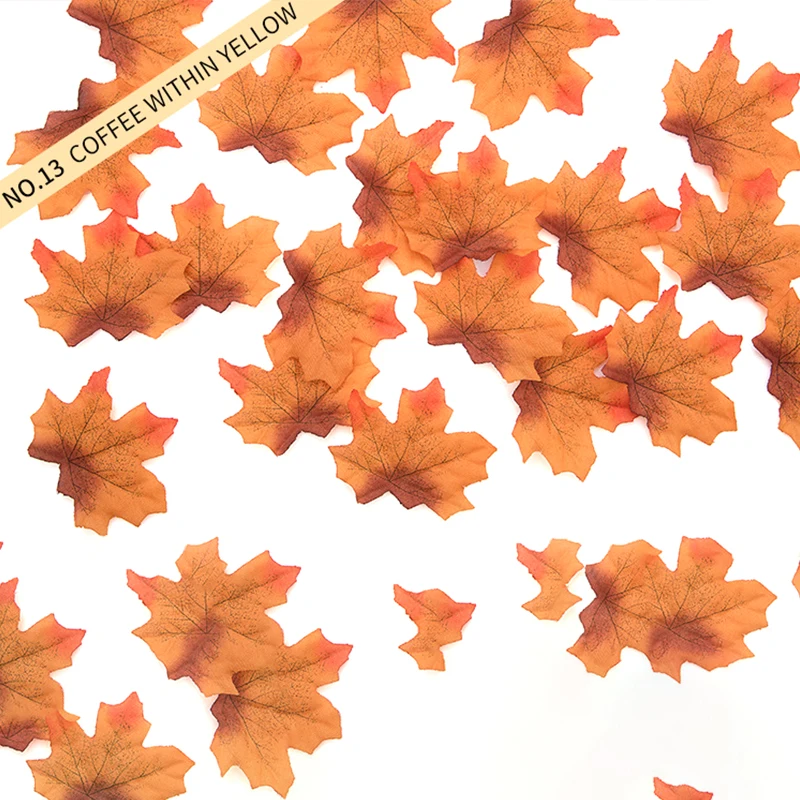 50pcs Artificial Maple Leaves Silk Plant Backdrop Wreath For Home Wedding Party Crafting Decoration accessories Scrapbooking | Дом и сад