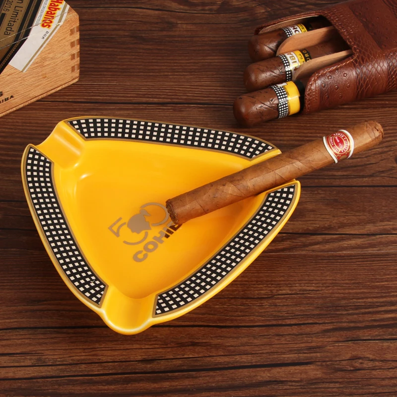COHIBA керамическая пепельница для сигар круглые гаджеты переносные 3 портсигар