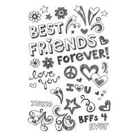 doodle friends transparent clear silicone stampseal for diy scrapbookingphoto album decorative clear stamp