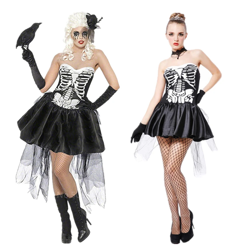 Новинка страшные костюмы на Хэллоуин для женщин взрослых дьявол демон скелет