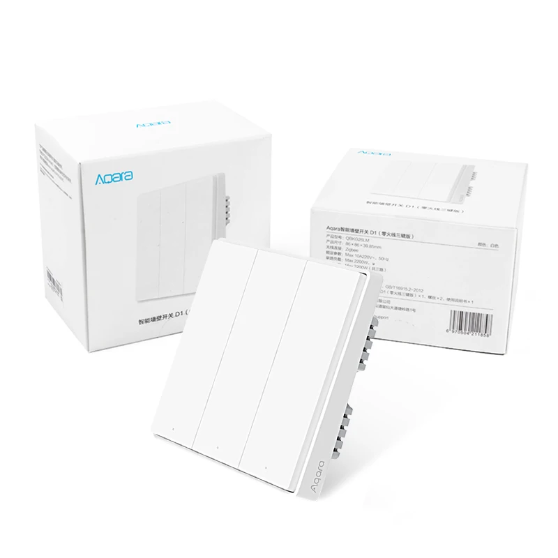 Настенный выключатель Aqara ZiGBee настенный с нулевой линией управление