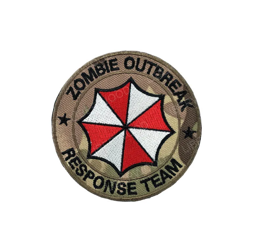 Embroidery CP Зонт Корпорация боевой дух ПВХ 3D Резиновый значок Военный Тактический Патч енот логотип корп полиция Пейнтбол Insignia - Цвет: Embroidery CP