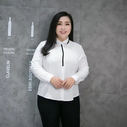 Ropa mujer talla grande 4xl 5xl 6xl белые женские блузы рубашки 2019 шифоновые с отложным