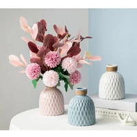 home vase 15cm5 9 blue ceramic vase with rope around the mouth for pampas grass artificial dried flowers for home table decor