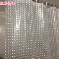 Metal eyePlastic PEVA Waterproof Shower Curtain Transparent White Clear Bathroom Curtain Luxury Bath Curtain With 12pcs Hooks