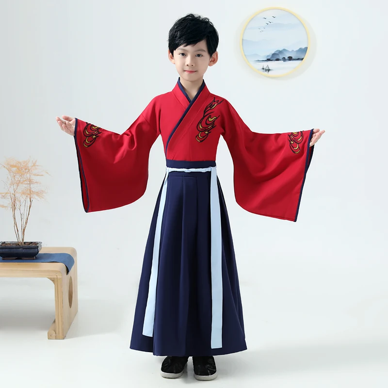 Костюм хан фу для мальчиков и девочек 2 шт. детский драматический халат