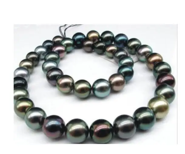 

12-14MM NATURAL SOUTH SEA GENUINE MULTICOLOR PEARL NECKLACE 14K