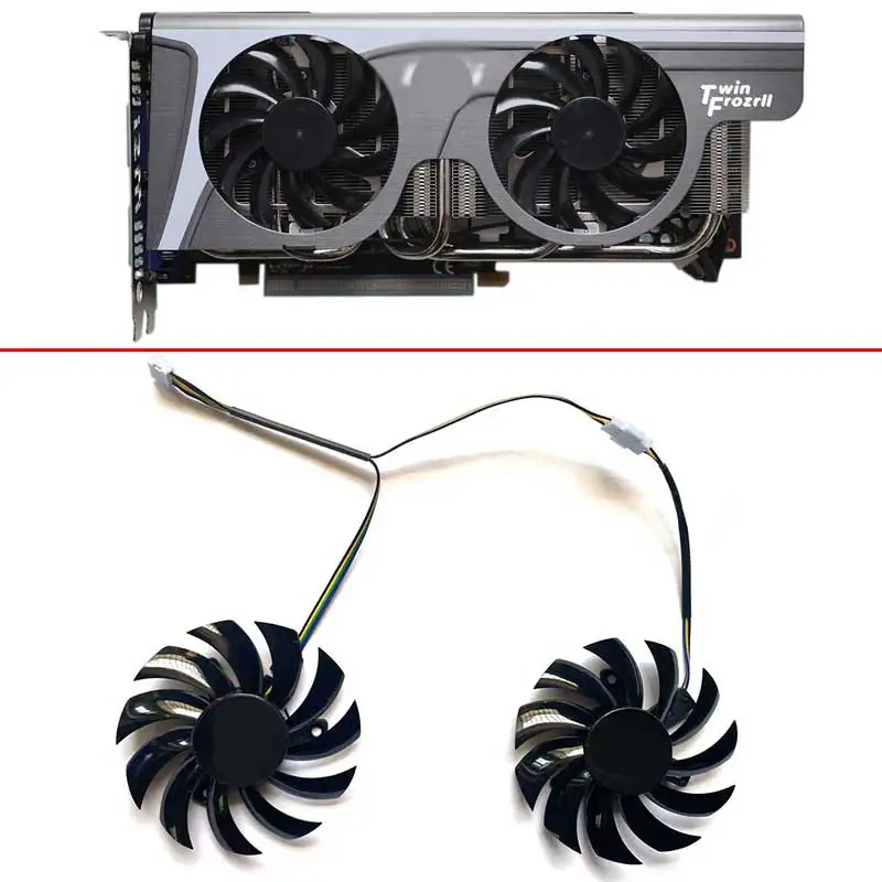 NEW 2PCS 75MM PLD08010S12HH For MSI GeForce GTX 580/570/560/560Ti/480/465/460 GTX770 Video Card Cooling Fan 0.35A Cooler Fans