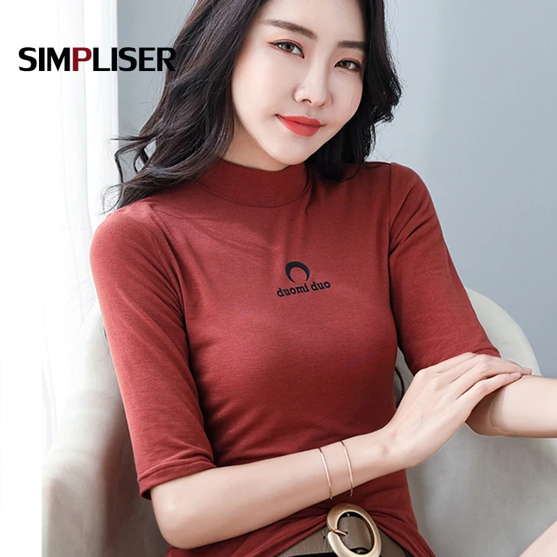 Hot Sale Women Soft Cotton Shirts T-shirts For Woman's 2020 Summer Bottoming Shirt Tee shirts Yellow Grey Blue Tops Slim Clothes | Женская