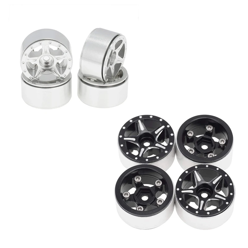 

for Axial SCX24 90081 1/24 RC Crawler Car 4PCS 1.0 Metal Beadlock Wheel Rims Wheel Hub Upgrade Parts Accessories