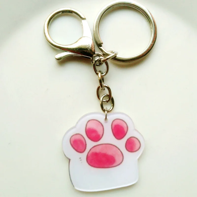 Фиолетовый Fashion Jewelry Pet Keychain Photo Cute dog parts glass convex photo keychain acrylic metal chain keychain fashion accessories - Цвет: Фиолетовый