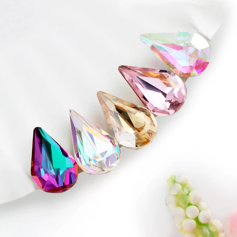 Блестящие капли кристалл AB K9 стеклянные стразы ювелирные изделия для рукоделия