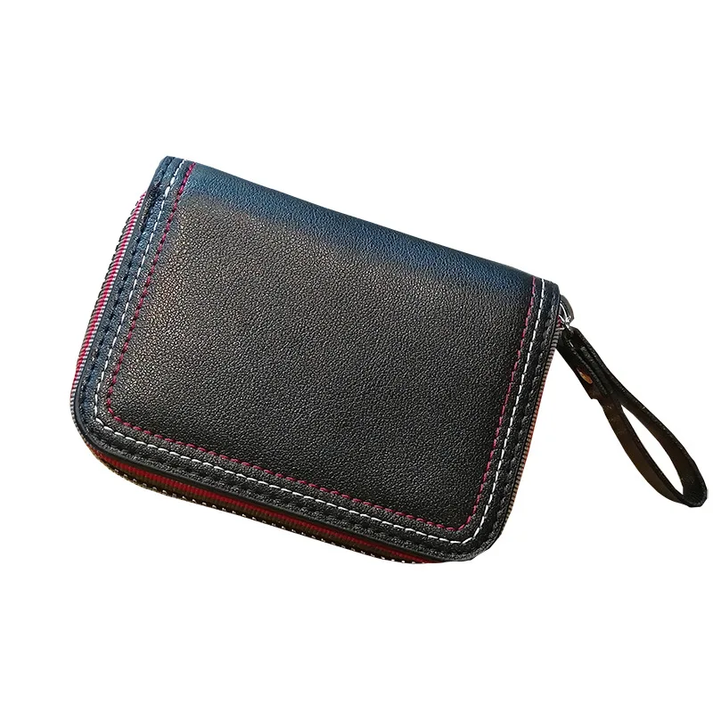 

Leather Card Holder Women's Simple Zipper Card Pack 2020 New Personality Mini Organ Small Clip