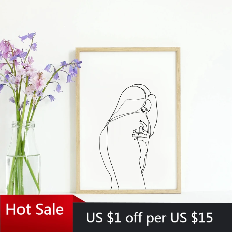 Абстрактная женщина тело Настенный декор холст живопись плакаты принты одна