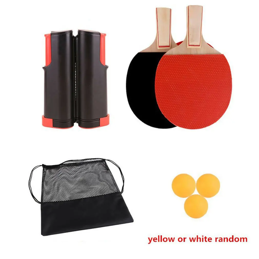 

Portable Table Tennis Set Ping Pong Set With Retractable Net Indoor Outdoor Play Table Tennis Racket Sports Training Accessories