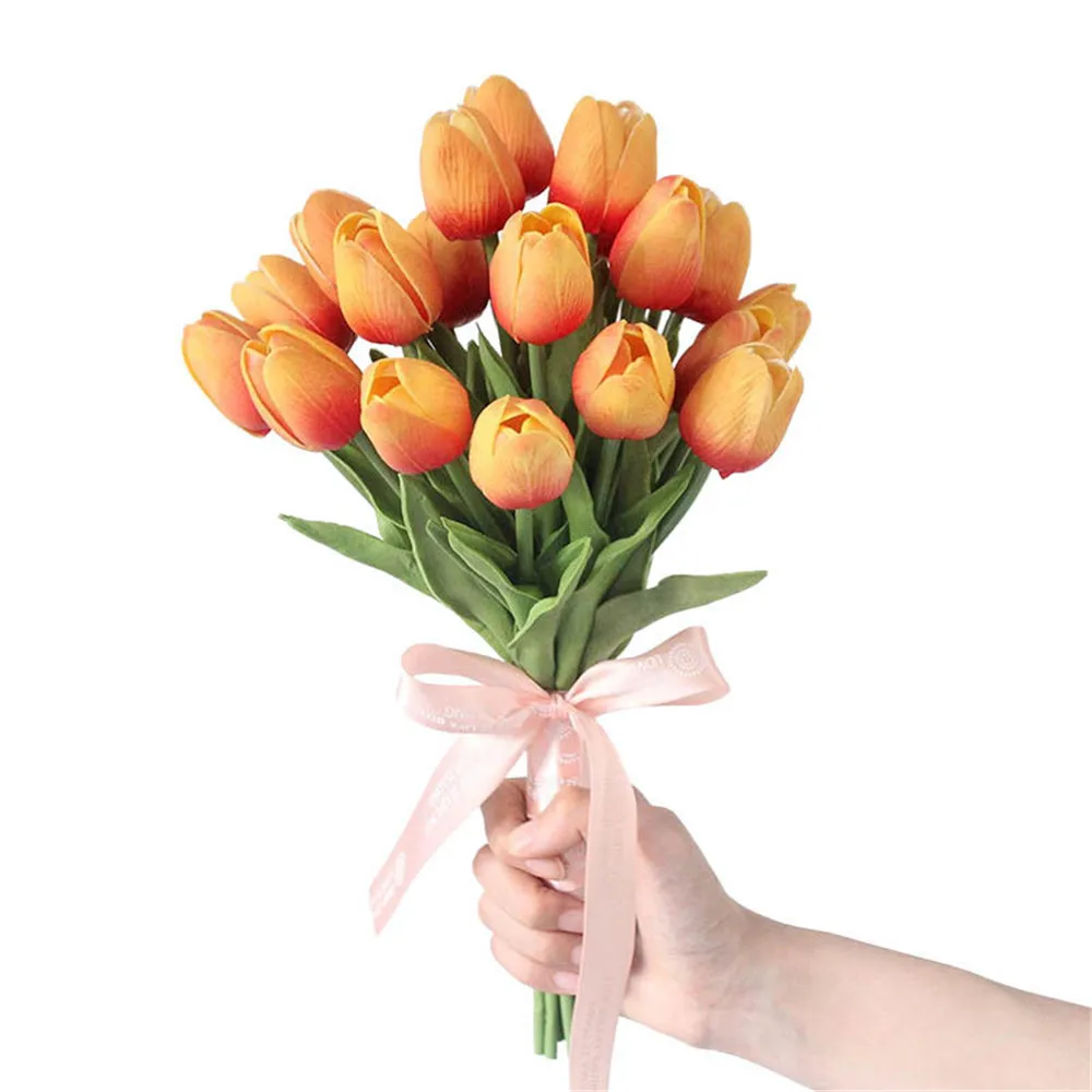 

5/10Pcs Artificial Tulip Bouquet PU Wedding Decoration Flowers Outdoor Garden Party Bedroom Decoration Fake Flowers Real Touch